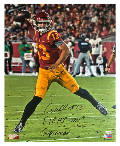 CALEB WILLIAMS Autographed "Fight On" USC Trojans 16x20 Photo FANATICS LE 25/25