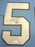 Luke Kuechly Signed Carolina Panthers 34" x 42" Custom Framed Jersey (JSA COA)