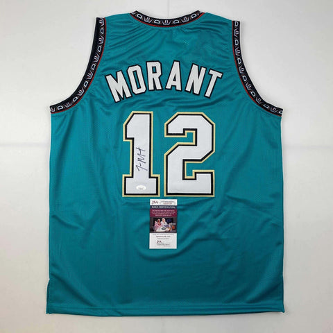 Autographed/Signed Ja Morant Memphis Teal Basketball Jersey JSA COA