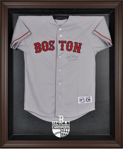 Boston Red Sox 2007 World Series Champions Brown Framed Logo Jersey Display Case