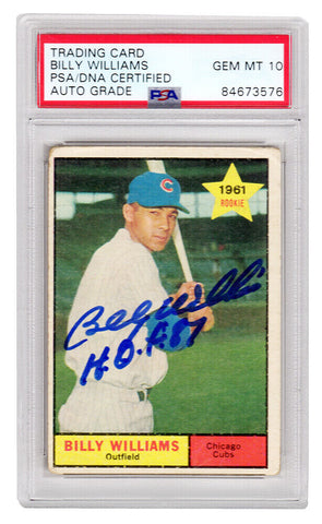 Billy Williams autographed Cubs 1961 Topps RC Card #141 w/HOF'87 (PSA / Auto 10)