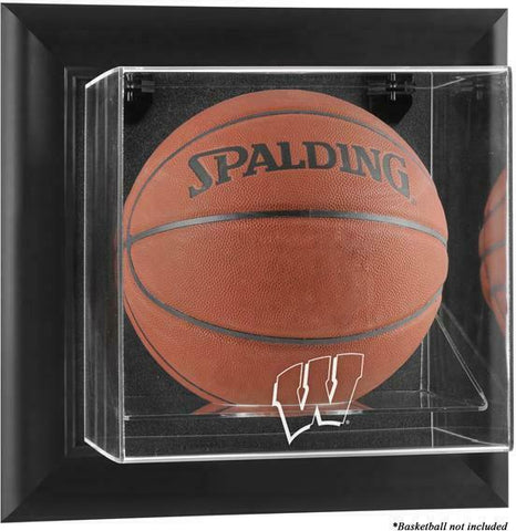Wisconsin Badgers Black Framed Wall-Mountable Basketball Display Case - Fanatics