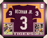 Odell Beckham Jr. Signed LSU Tigers 43" x 35" Custom Framed Jersey (JSA COA)