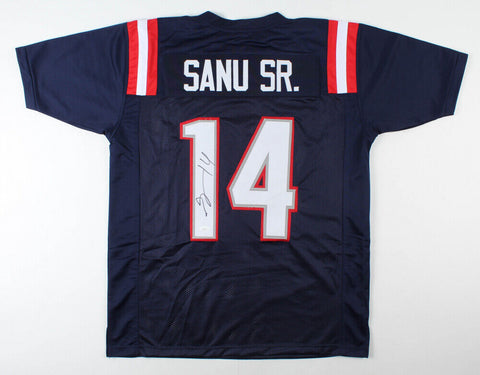 Mohamed Sanu Signed Patriots Blue Jersey (JSA COA) New England All Pro W.R.