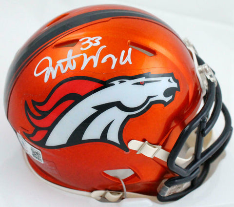 Javonte Williams Autographed Denver Broncos Flash Speed Mini Helmet-BAW Holo