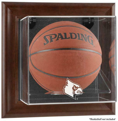 Louisville Brown Framed Logo Wall-Mountable Basketball Display Case - Fanatics