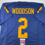 Autographed/Signed Charles Woodson Michigan Blue College Football Jersey JSA COA