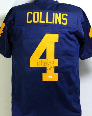 Nico Collins Autographed Blue College Style Jersey - JSA Witness