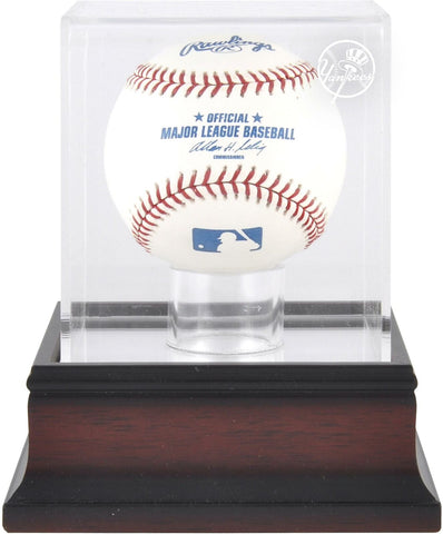 New York Yankees Mahogany Baseball Logo Display Case