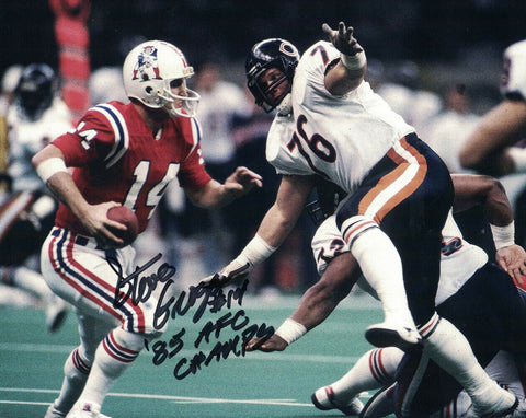 Steve Grogan Autographed New England Patriots 8x10 Photo 85 AFC Champs 30229