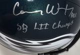 CARSON WENTZ Autographed "SB LII Champs" Authentic Proline Helmet FANATICS