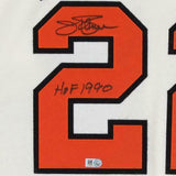 Frmd Jim Palmer Orioles Signed White M&N Authentic Jersey & "HOF 1990" Insc