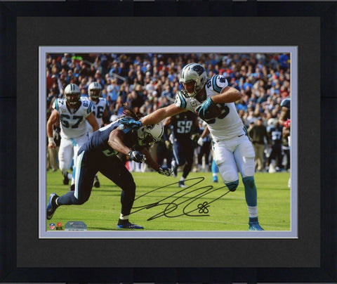 Framed Greg Olsen Carolina Panthers Autographed 8" x 10" Stiff Arm Photograph