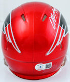 Damien Harris Autographed New England Patriots Flash Speed Mini Helmet-BAW Holo