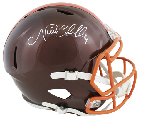 Browns Nick Chubb Authentic Signed Flash Full Size Speed Rep Helmet BAS Witness
