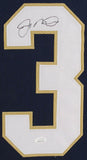Joe Montana Signed Notre Dame Fighting Irish 35x43 Custom Framed Jersey Display