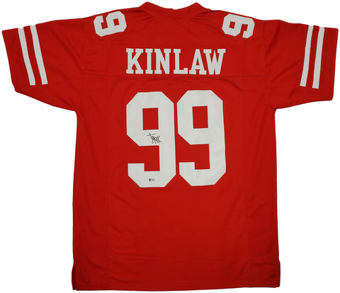 SAN FRANCISCO 49ERS JAVON KINLAW AUTOGRAPHED RED JERSEY BECKETT BAS 196408