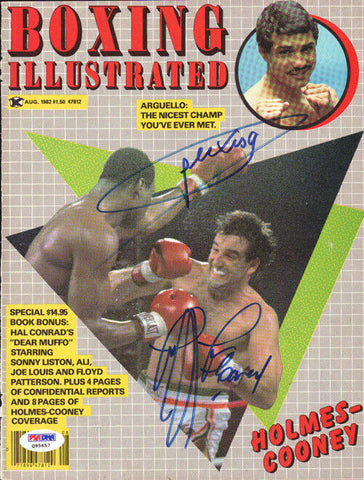 Alexis Arguello & Gerry Cooney Autographed Signed Boxing Illustrated PSA Q95657