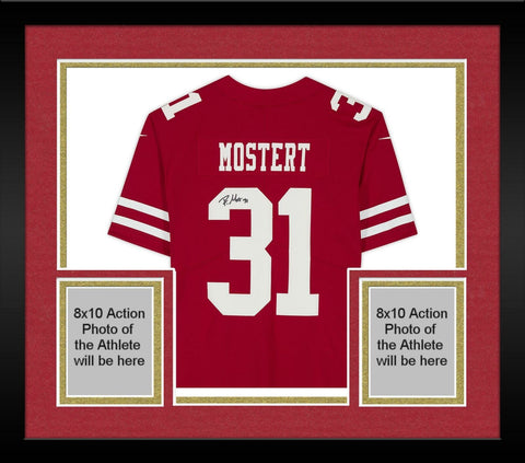 Framed Raheem Mostert San Francisco 49ers Autographed Red Nike Limited Jersey