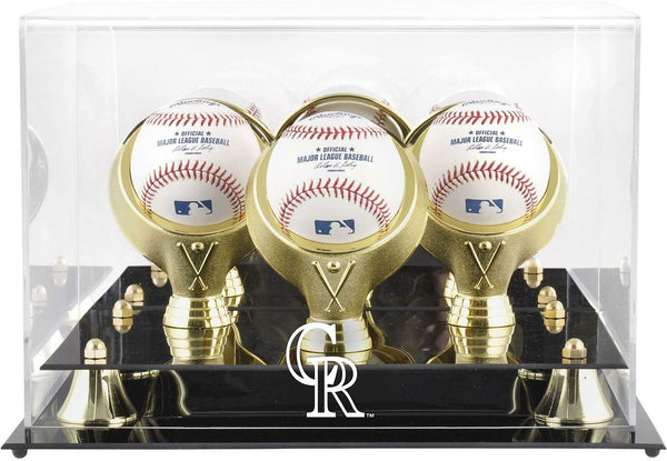 Rockies Golden Classic Three Baseball Logo Display Case-Fanatics