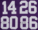 Cris Carter & Jake Reed Signed Minnesota Vikings "Purple Reign" Jersey (JSA COA)