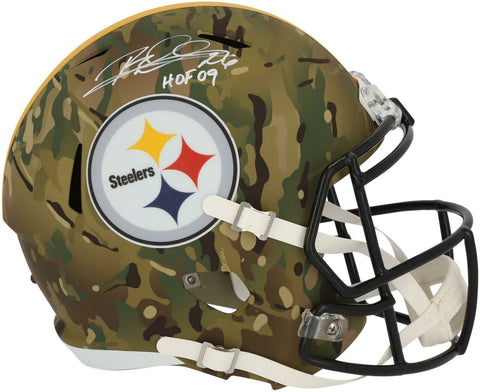 Rod Woodson Steelers Signed Camo Alternate Replica Helmet & "HOF 2009" Insc