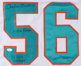 Charles Bowser Signed Dolphins Jersey Inscribed Killer Bee & 2X AFC Champs (JSA)