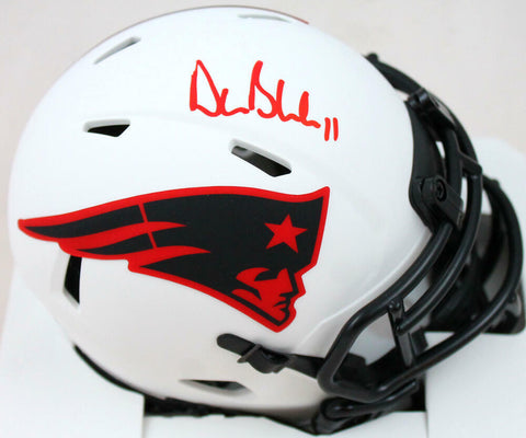 Drew Bledsoe Signed New England Patriots Lunar Speed Mini Helmet-Beckett W Holo