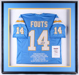 Dan Fouts Signed Chargers 41.25x41.25x3 Custom Framed Shadow Box Jersey Display