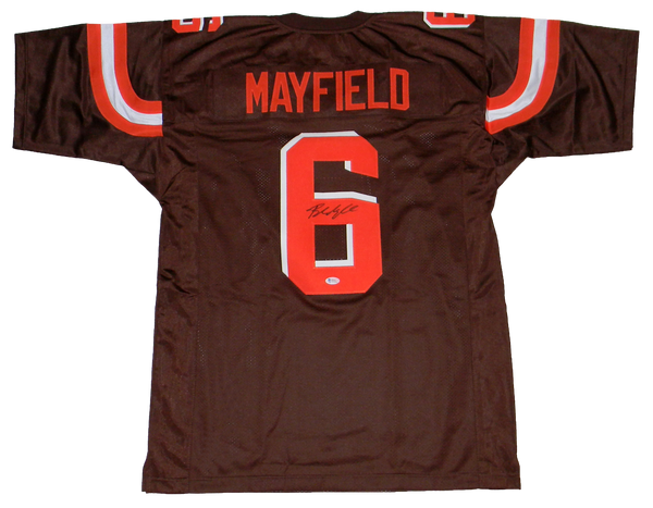 BAKER MAYFIELD SIGNED AUTOGRAPHED CLEVELAND BROWNS #6 BROWN JERSEY BECKETT