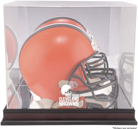 Cleveland Browns Mahogany Helmet Logo Display Case w/Mirror Back