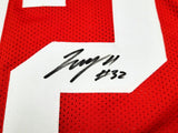 OHIO STATE BUCKEYES TREVEYON HENDERSON AUTOGRAPHED RED JERSEY BECKETT QR 203905