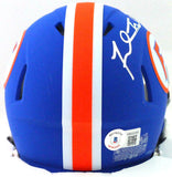 Fred Taylor Autographed Florida Gators Blue Speed Mini Helmet- Beckett W *Silver
