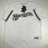 Autographed/Signed CHRISTIAN YELICH Milwaukee Brewers White Jersey Steiner COA