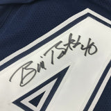 Autographed/Signed BILL BATES Dallas Dark Blue Football Jersey PSA/DNA COA Auto