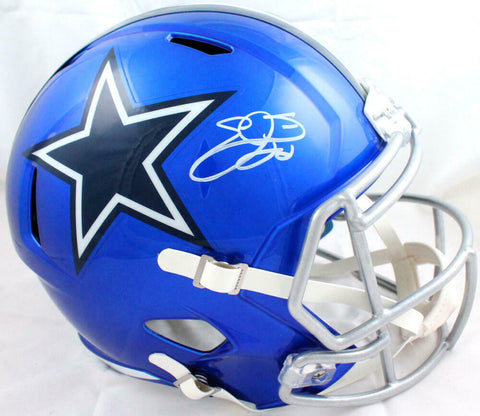 Emmitt Smith Autographed F/S Dallas Cowboys Flash Speed Helmet-Beckett W Holo