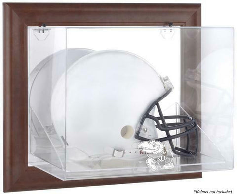 Kansas Jayhawks Brown Framed Wall-Mountable Helmet Display Case - Fanatics