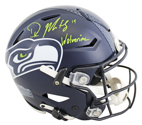 Seahawks DK Metcalf "Wolverine" Signed Speed Flex Full Size Helmet BAS Witness