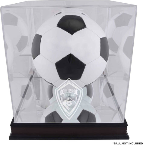 Colorado Rapids Mahogany Team Logo Soccer Ball Display Case