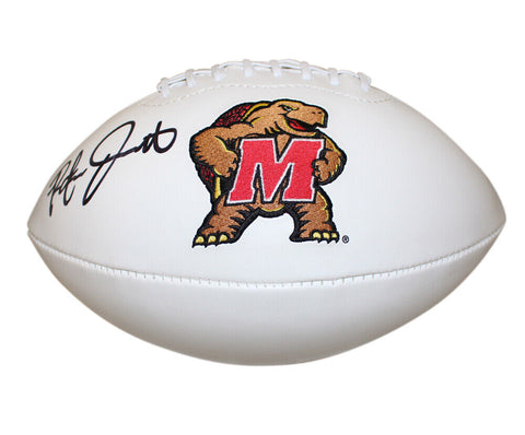 Rakim Jarrett Autographed Maryland Terrapins Logo Football Beckett 37717