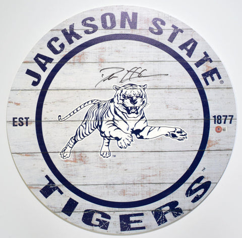 Deion Sanders Signed Jackson State Tigers Wooden Sign #1- Beckett W Hologram