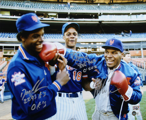 Mike Tyson, Doc Gooden & Daryl Strawberry Authentic Signed 16x20 Photo BAS Wit