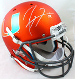 Ray Lewis Autographed Miami Hurricanes Orange Schutt F/S Helmet -Beckett W Holo