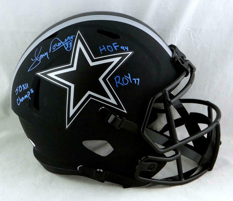 Tony Dorsett Signed Dallas Cowboys F/S Eclipse Helmet w/ 3 Insc - Beckett W Auth