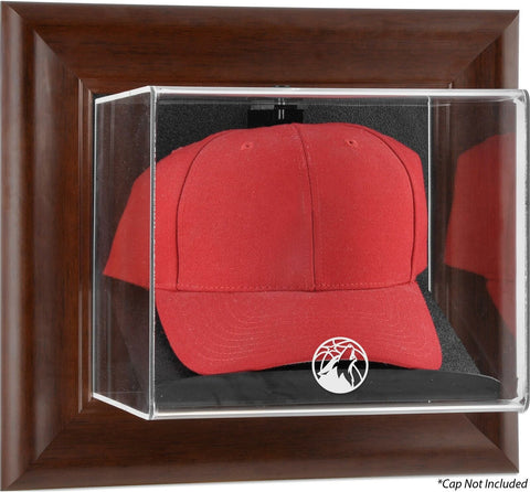 Minnesota Timberwolves Team Logo Brown Framed Wall-Mounted Cap Case - Fanatics