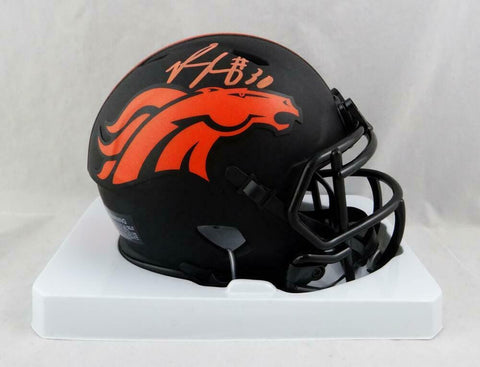 Phillip Lindsay Signed Denver Broncos Eclipse Speed Mini Helmet - JSA W Auth