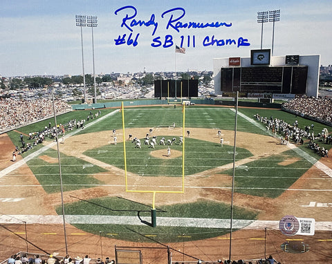 Randy Rasmussen Signed 8x10 New York Jets Football Photo SB III Champs Insc BAS