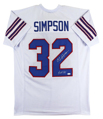 O.J. Simpson "HOF 85" Authentic Signed White Pro Style Jersey BAS Witnessed