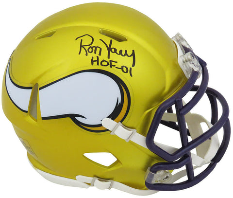 Ron Yary Signed Minnesota Vikings FLASH Riddell Mini Helmet w/HOF'01 - (SS COA)