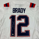 Autographed/Signed Tom Brady Patriots White Authentic Nike Jersey Fanatics COA